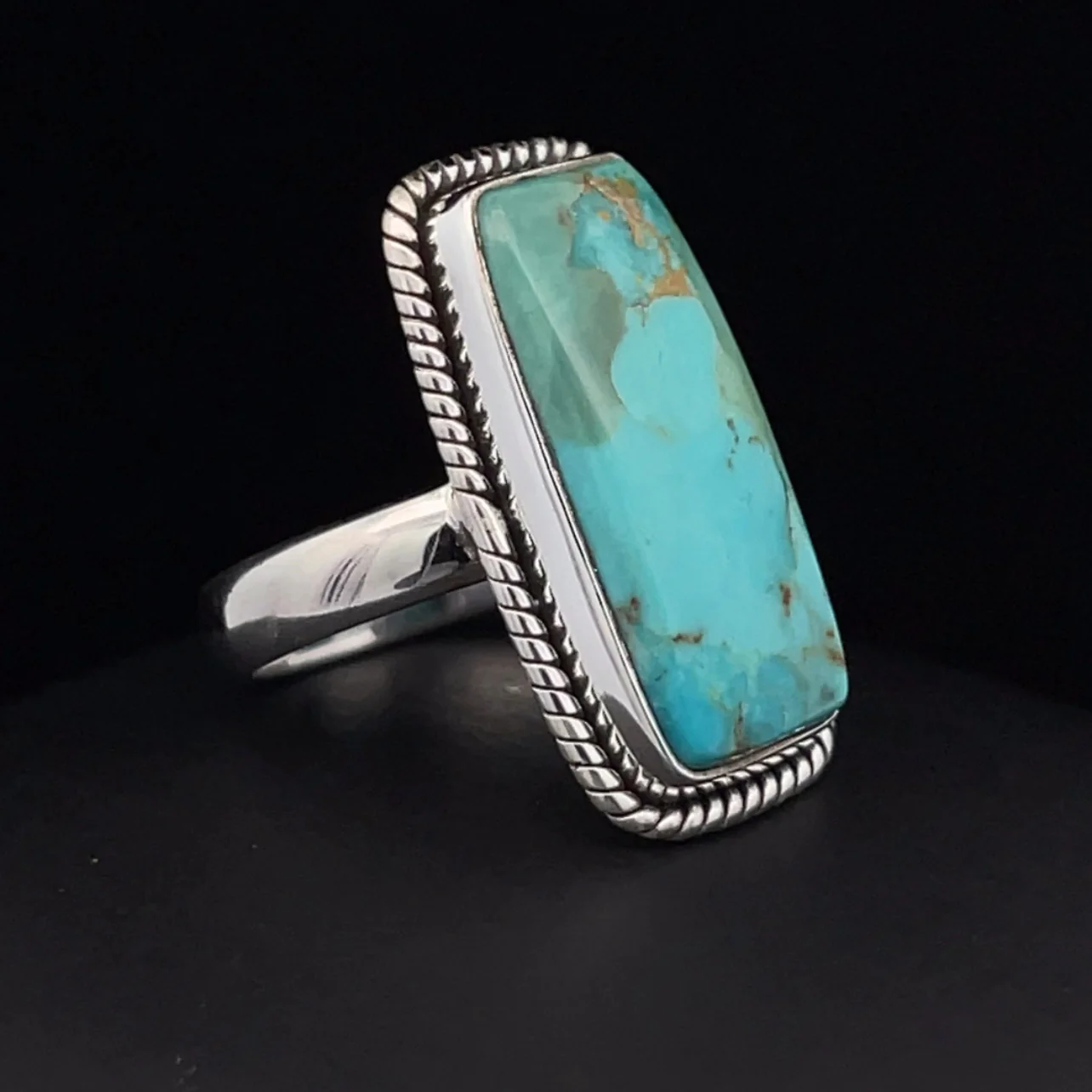Sterling Silver Kingman Turquoise Ring Size 5.5 - Image 2