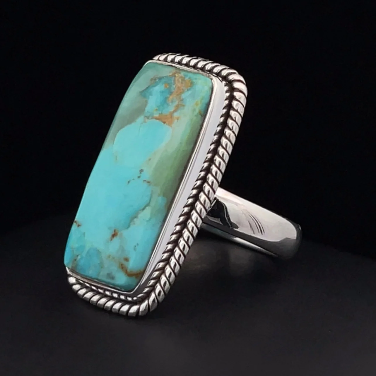 Sterling Silver Kingman Turquoise Ring Size 5.5 - Image 3