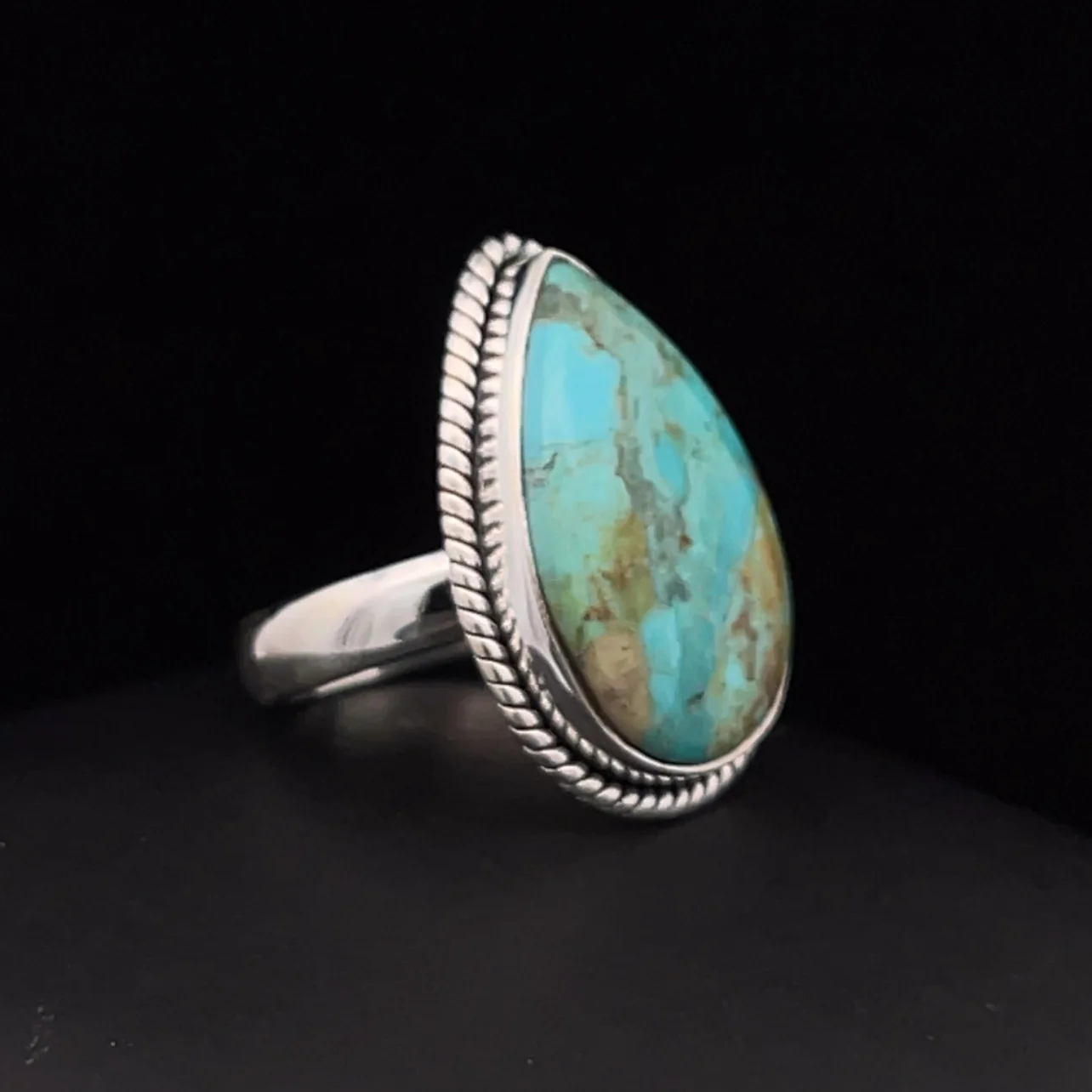 Sterling Silver Kingman Turquoise Ring Size 5.5 - Image 2