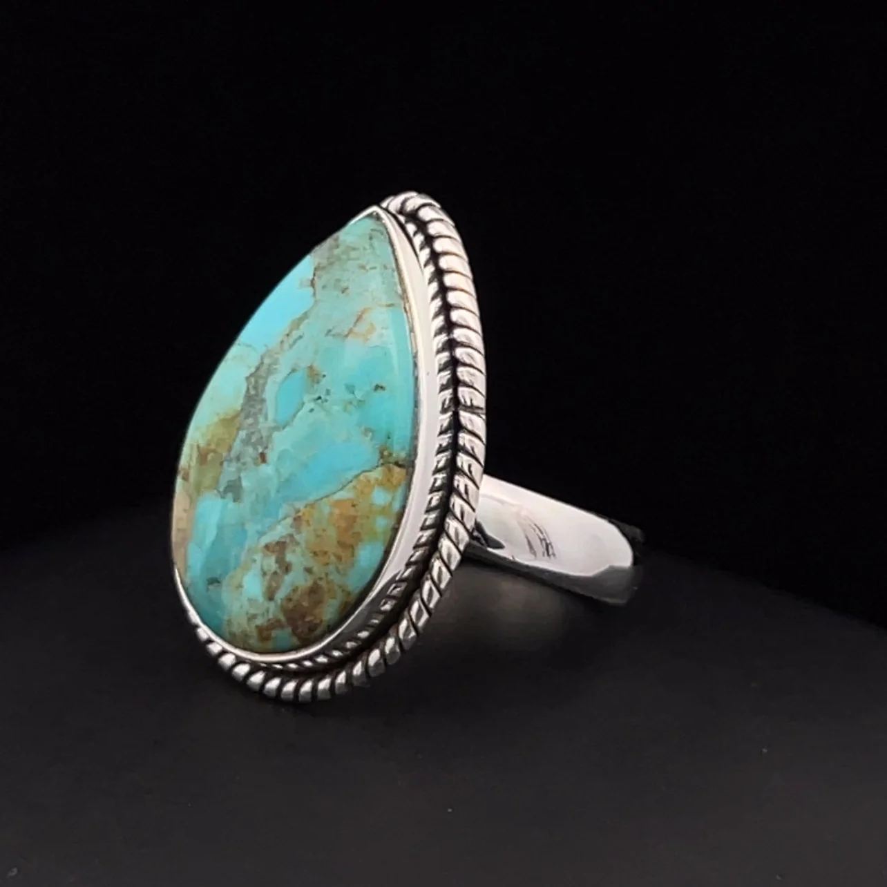 Sterling Silver Kingman Turquoise Ring Size 5.5 - Image 3