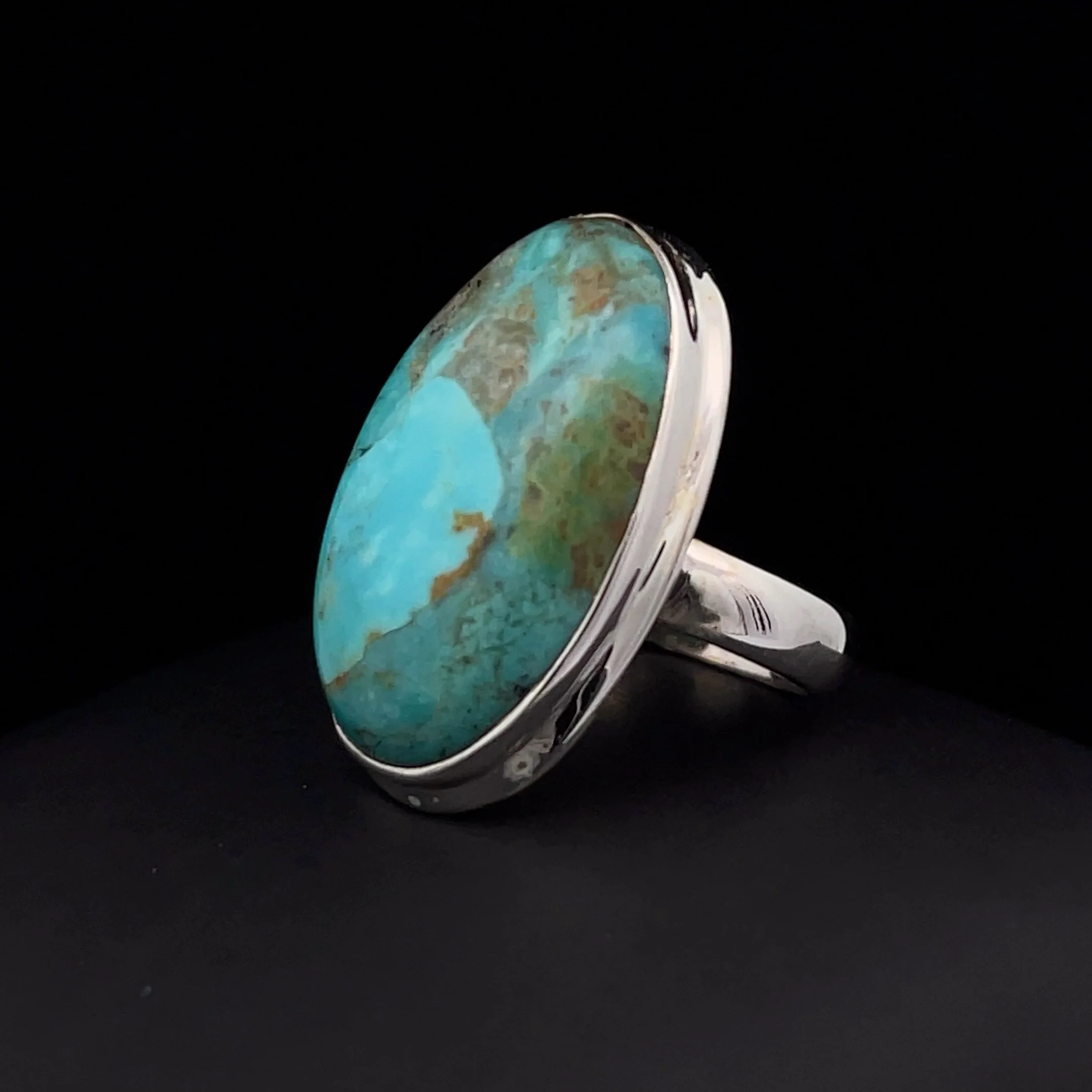 Sterling Silver Kingman Turquoise Ring Size 7 - Image 3