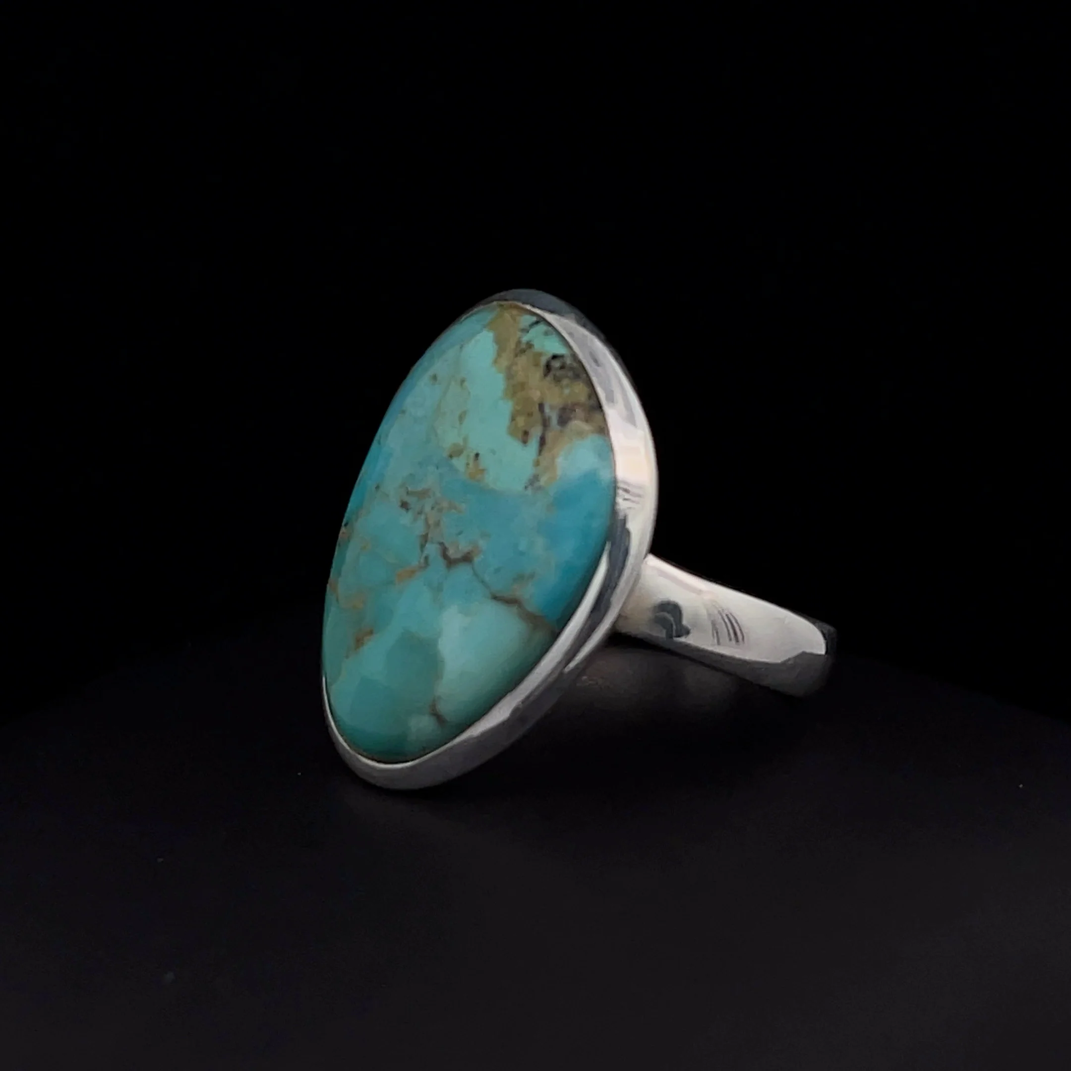 Sterling Silver Kingman Turquoise Ring Size 7 - Image 3