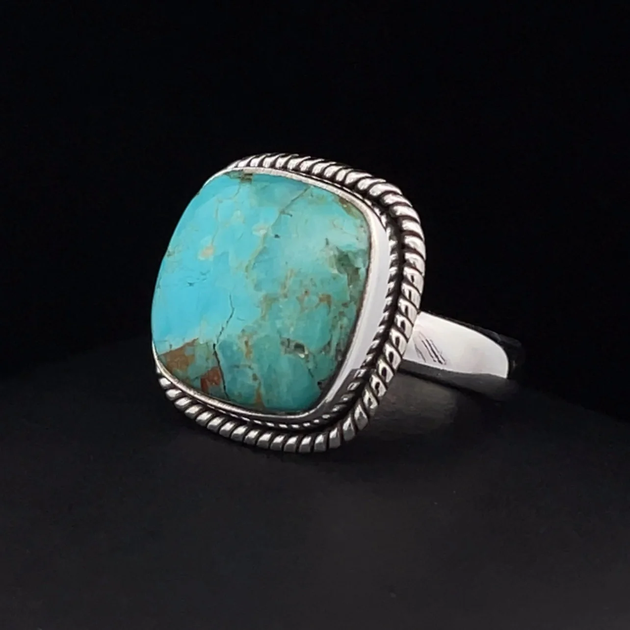 Sterling Silver Kingman Turquoise Ring Size 6.5 - Image 3