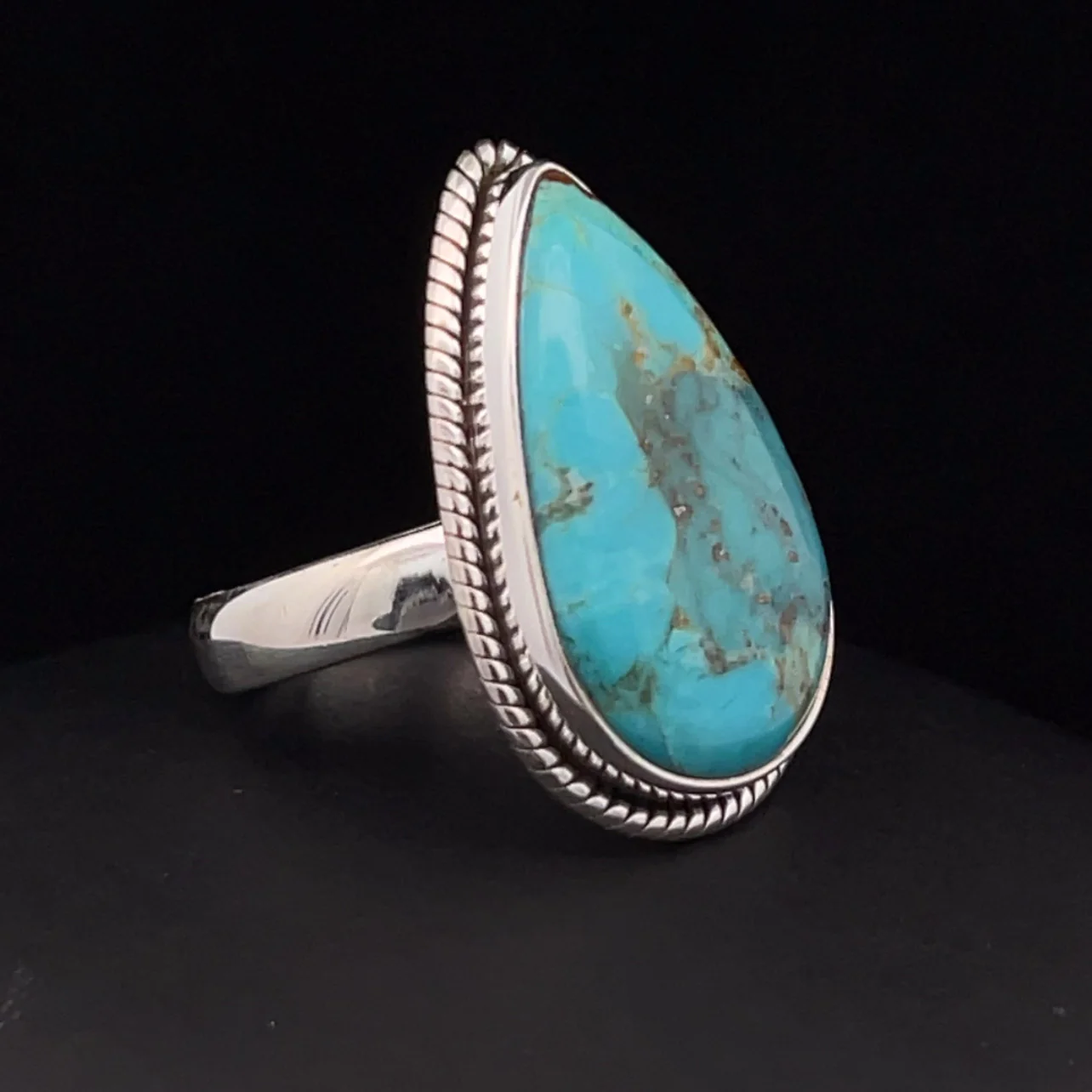 Sterling Silver Kingman Turquoise Ring Size 6.5 - Image 2