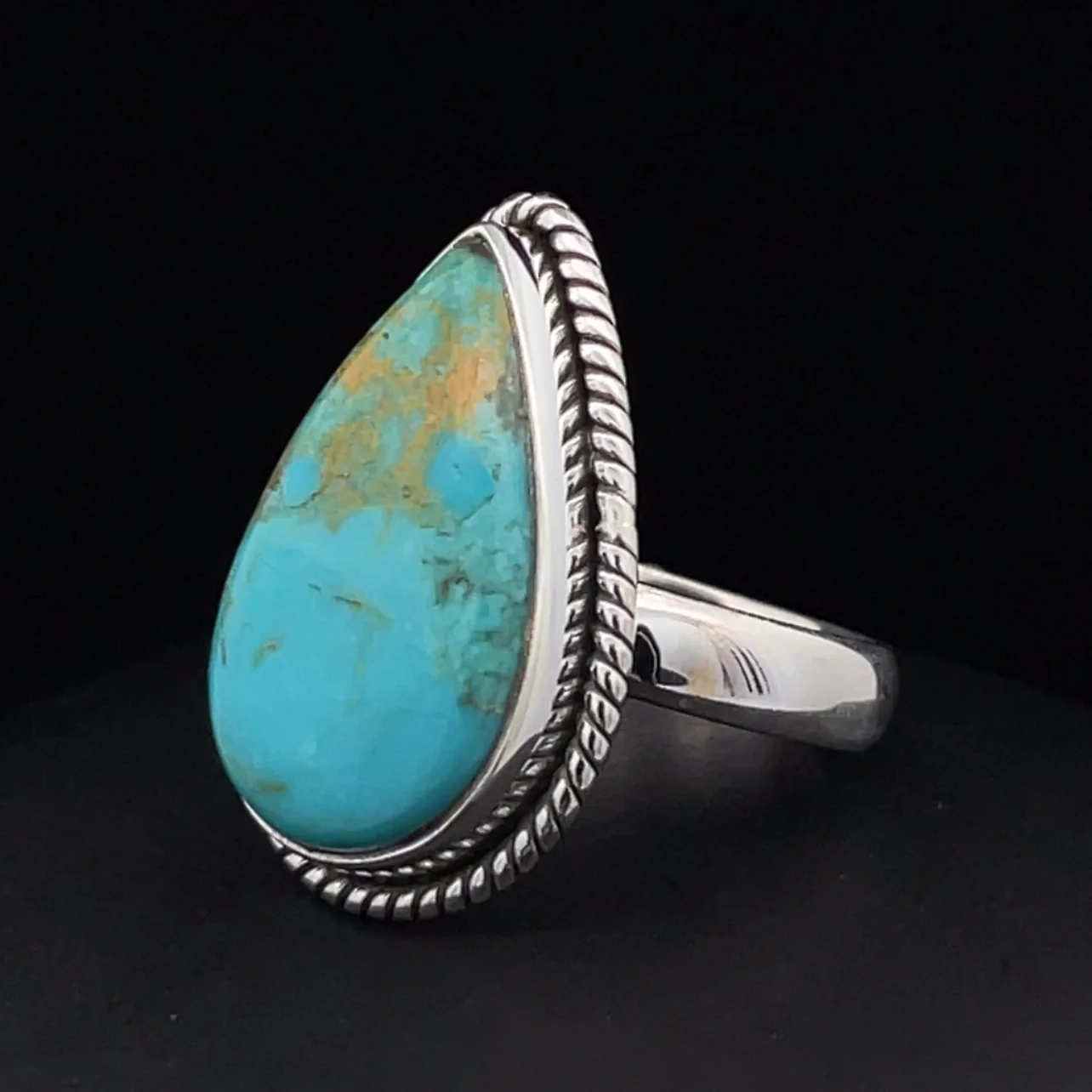 Sterling Silver Kingman Turquoise Ring Size 6.5 - Image 3