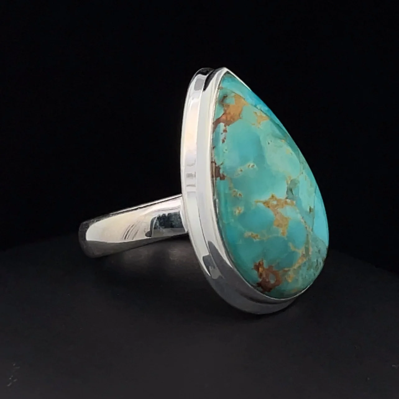 Sterling Silver Kingman Turquoise Ring Size 6.5 - Image 2