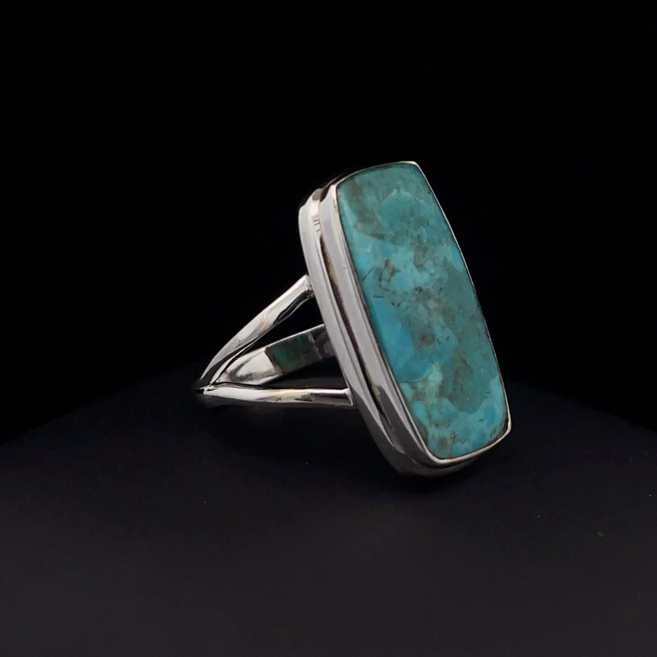 Sterling Silver Kingman Turquoise Ring Size 7 - Image 2