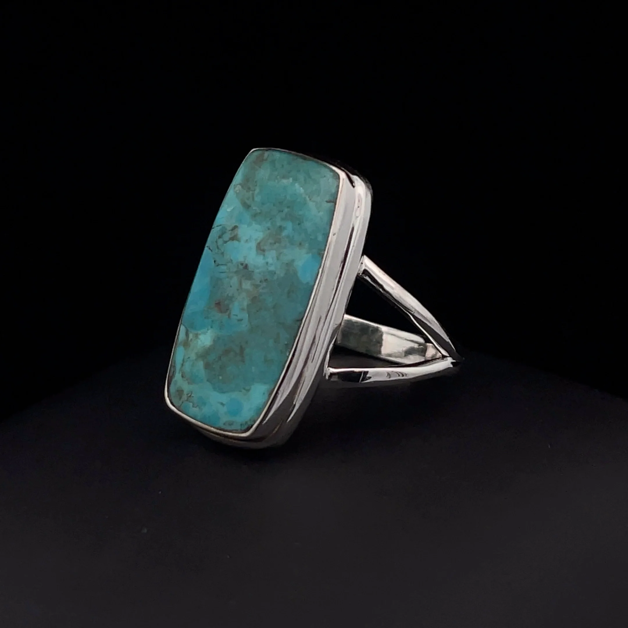 Sterling Silver Kingman Turquoise Ring Size 7 - Image 3