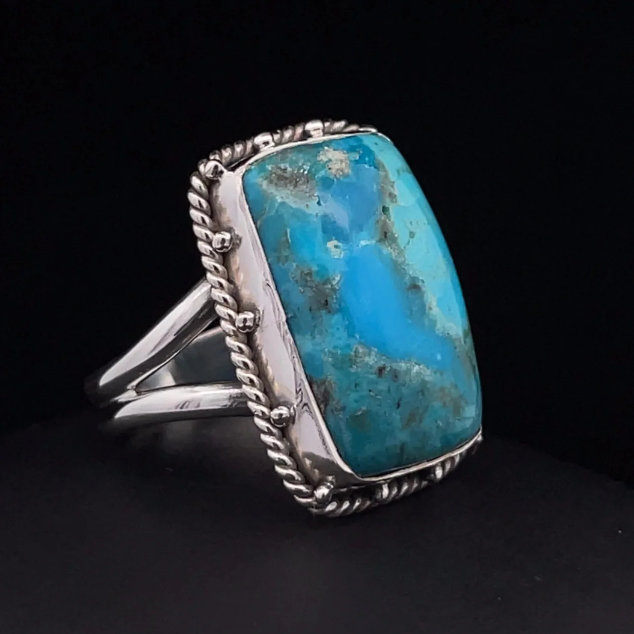 Sterling Silver Kingman Turquoise Ring Size 9.5 - Image 2