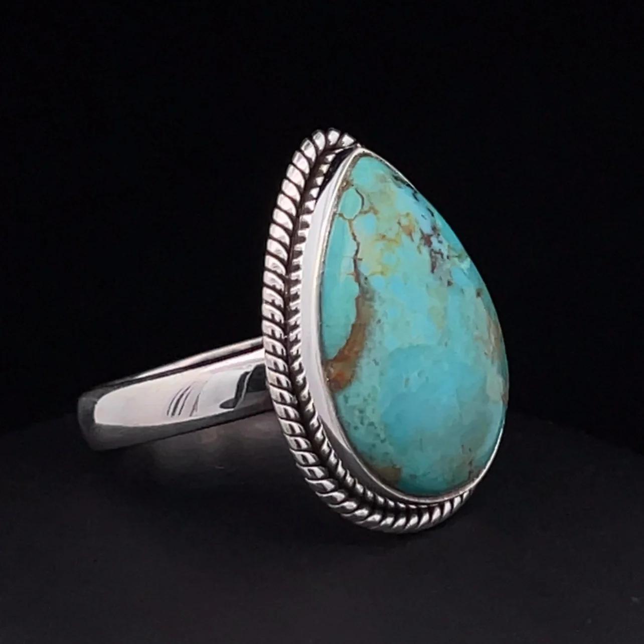 Sterling Silver Kingman Turquoise Ring Size 9.5 - Image 2