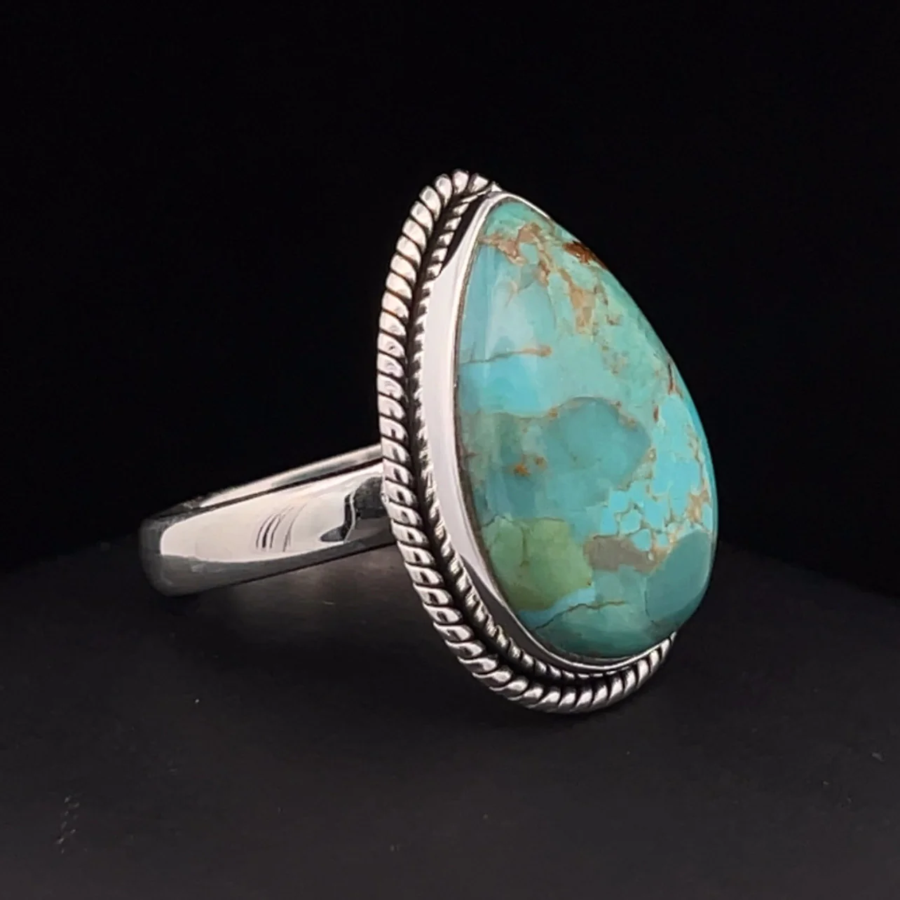 Sterling Silver Kingman Turquoise Ring Size 9.5 - Image 2