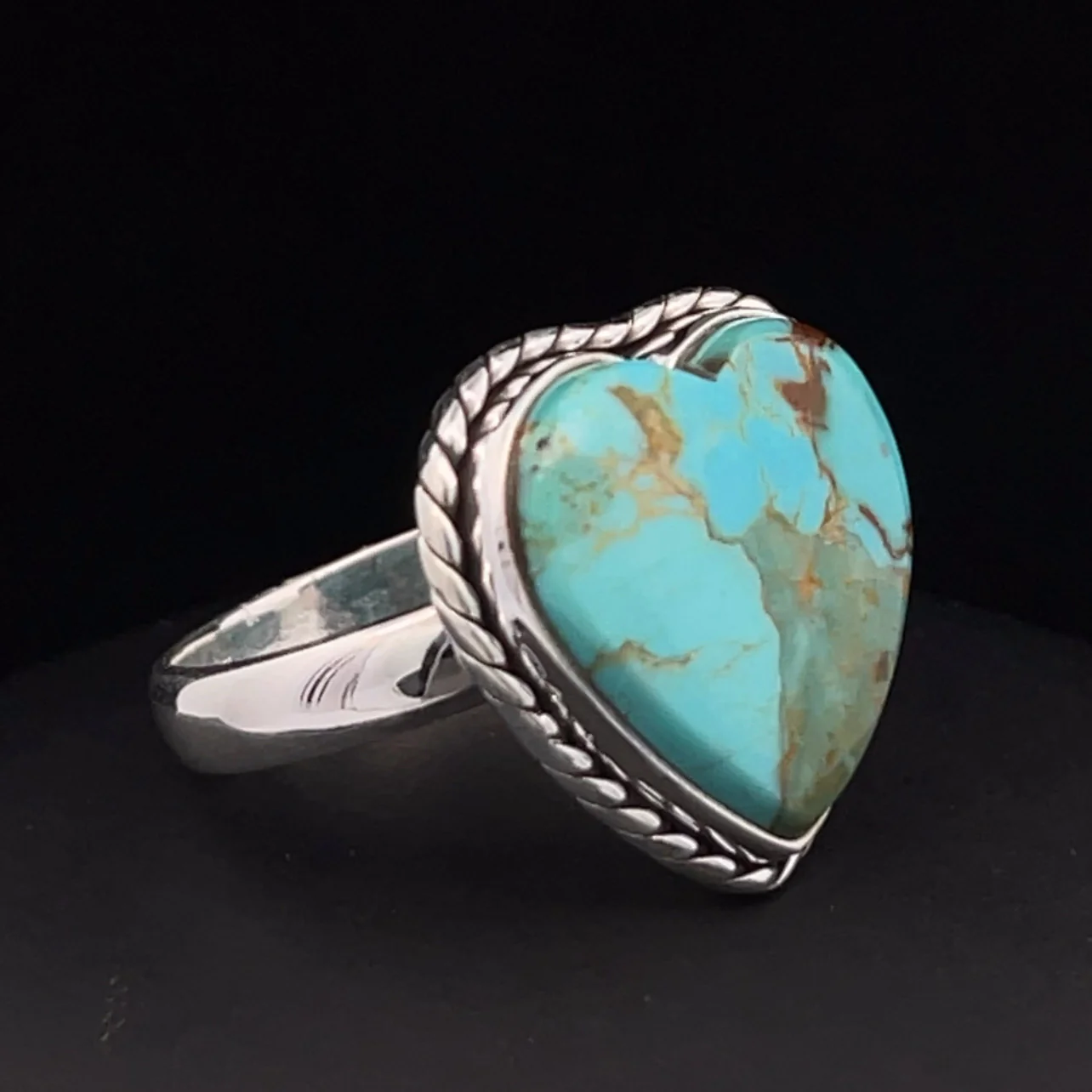 Sterling Silver Kingman Turquoise Ring Size 9.5 - Image 2