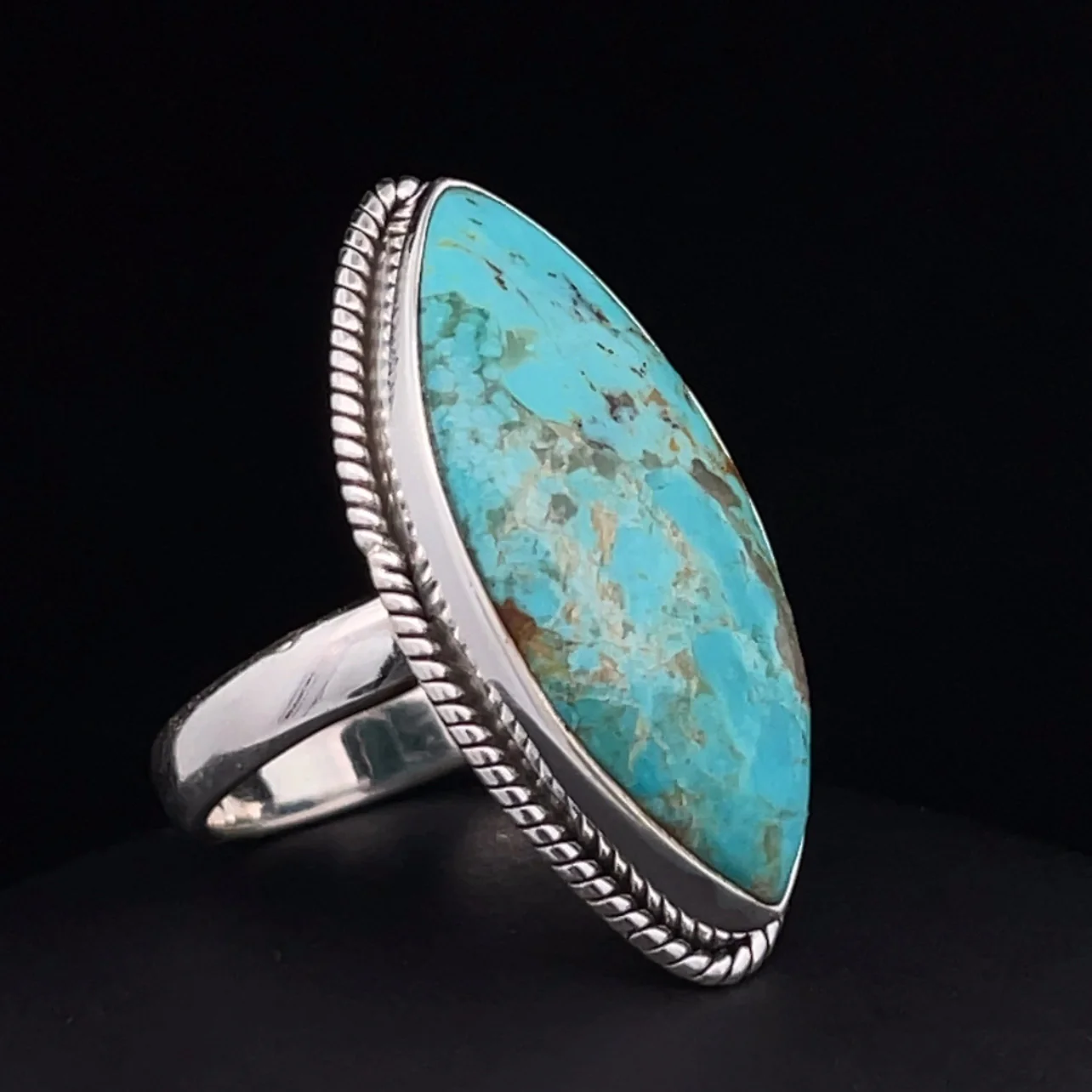 Sterling Silver Kingman Turquoise Ring Size 9.5 - Image 2