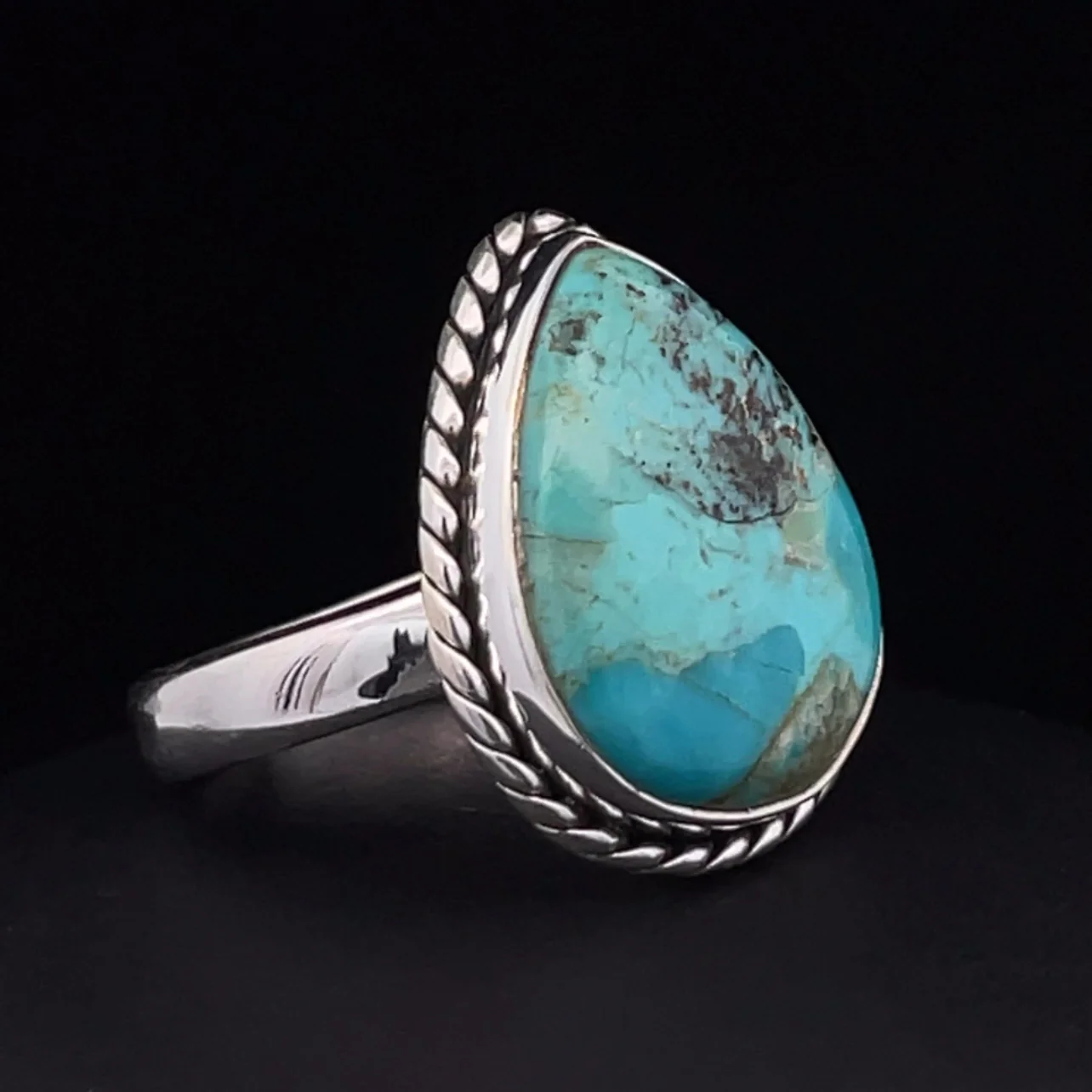 Sterling Silver Kingman Turquoise Ring Size 9.5 - Image 2