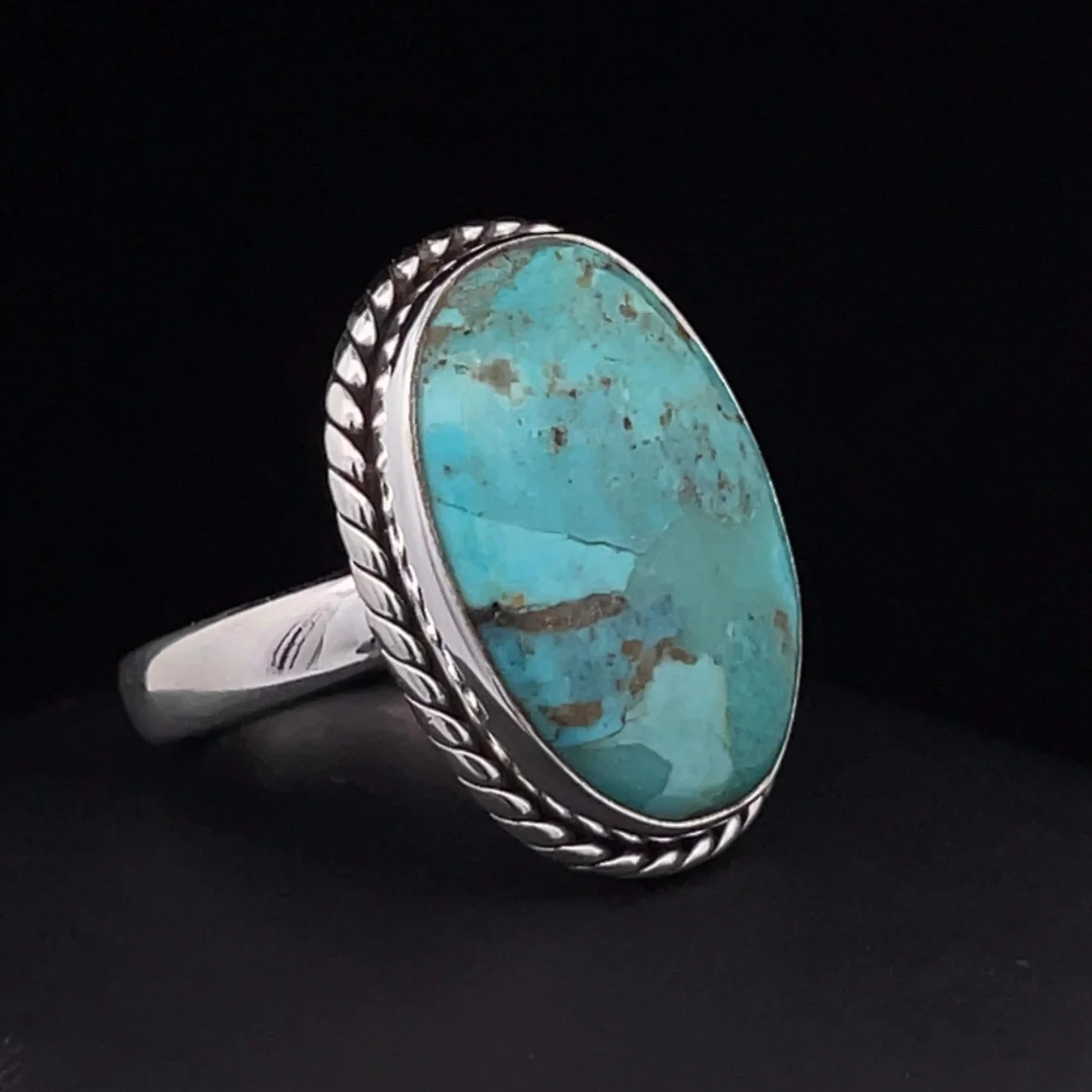 Sterling Silver Kingman Turquoise Ring Size 9.5 - Image 2