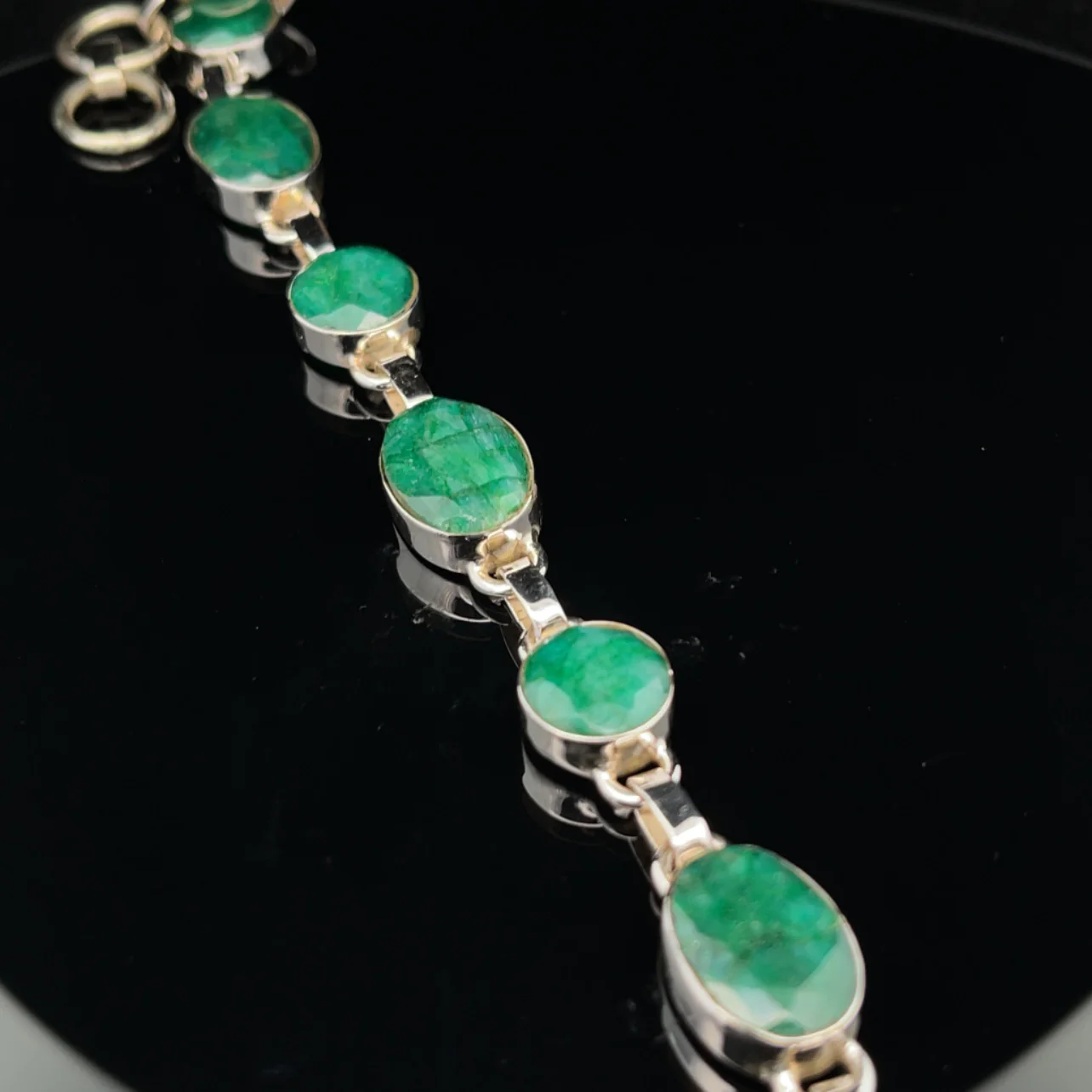 Sterling Silver Emerald Bracelet - Image 4