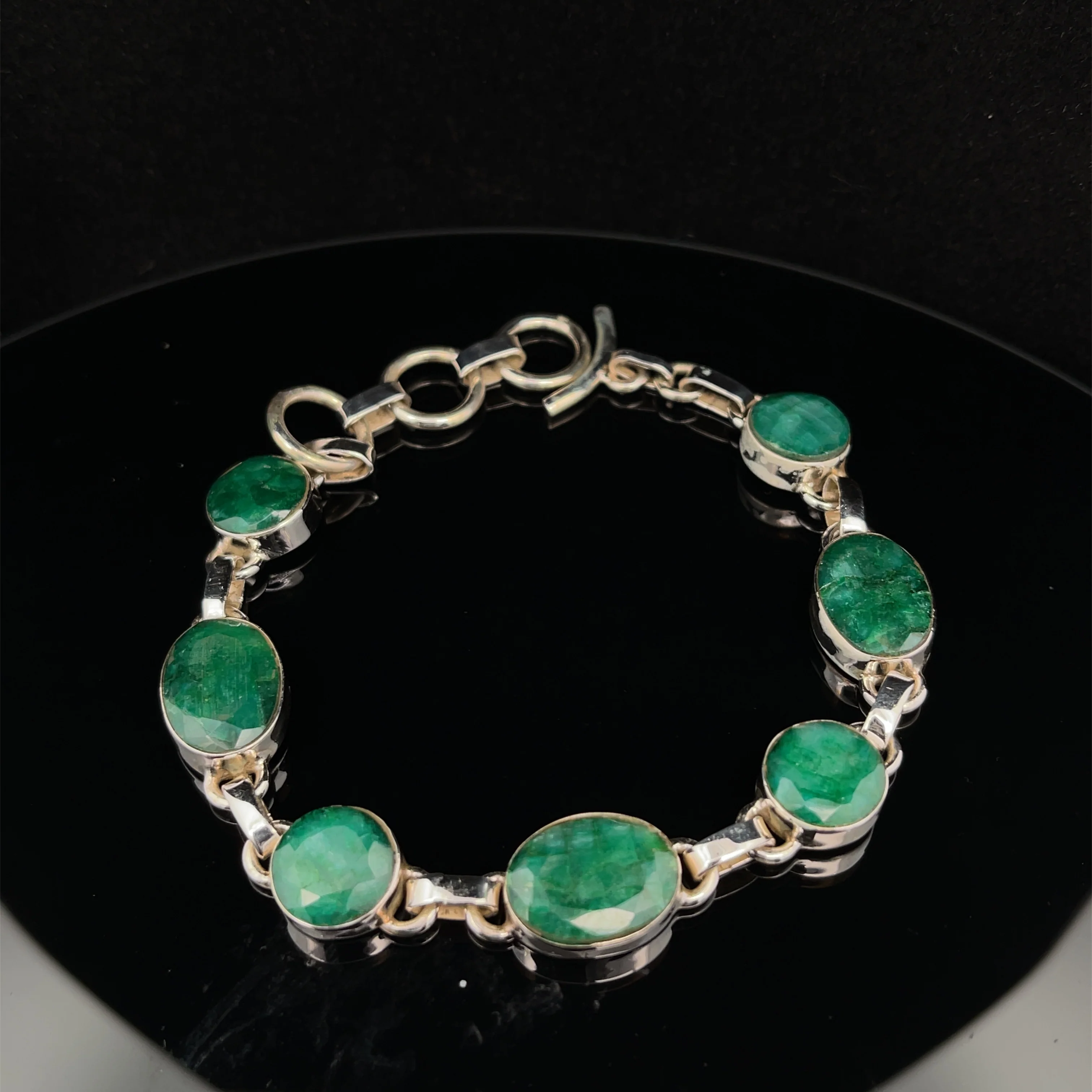 Sterling Silver Emerald Bracelet - Image 5