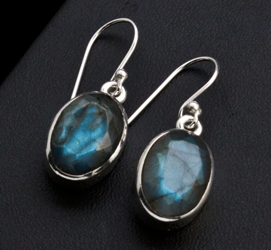 Sterling Silver Labradorite Earrings - Image 2