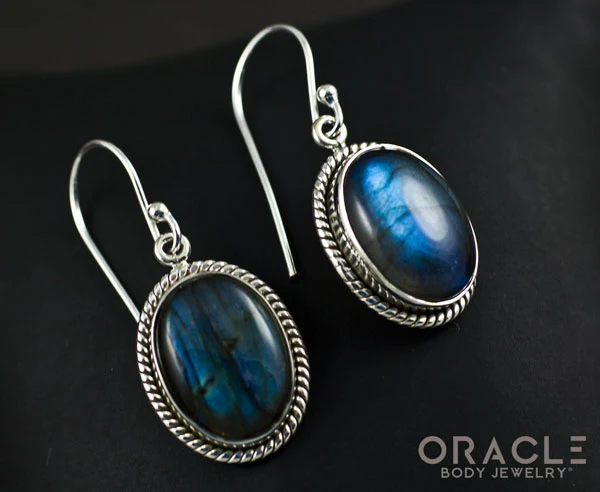 Sterling Silver Labradorite Earrings - Image 2