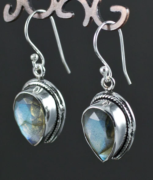 Sterling Silver Labradorite Earrings - Image 2