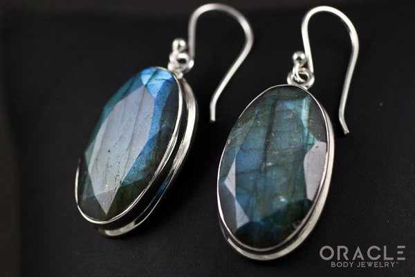Sterling Silver Labradorite Earrings - Image 2