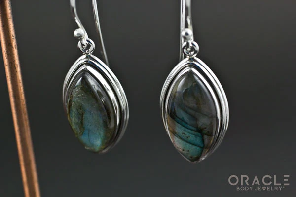 Sterling Silver Labradorite Earrings - Image 2