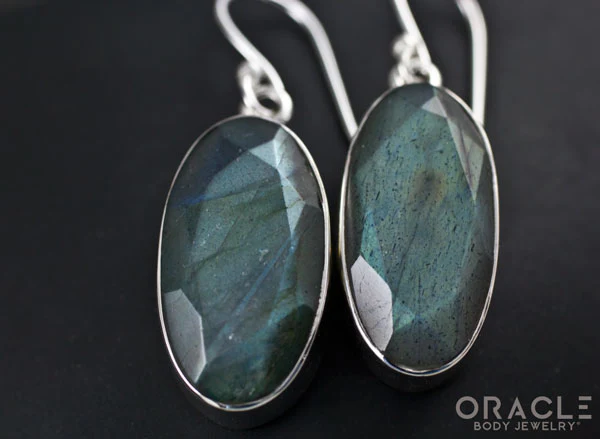 Sterling Silver Labradorite Earrings - Image 2