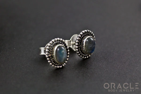 Sterling Silver Labradorite Earrings - Image 2