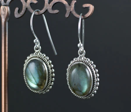 Sterling Silver Labradorite Earrings - Image 2