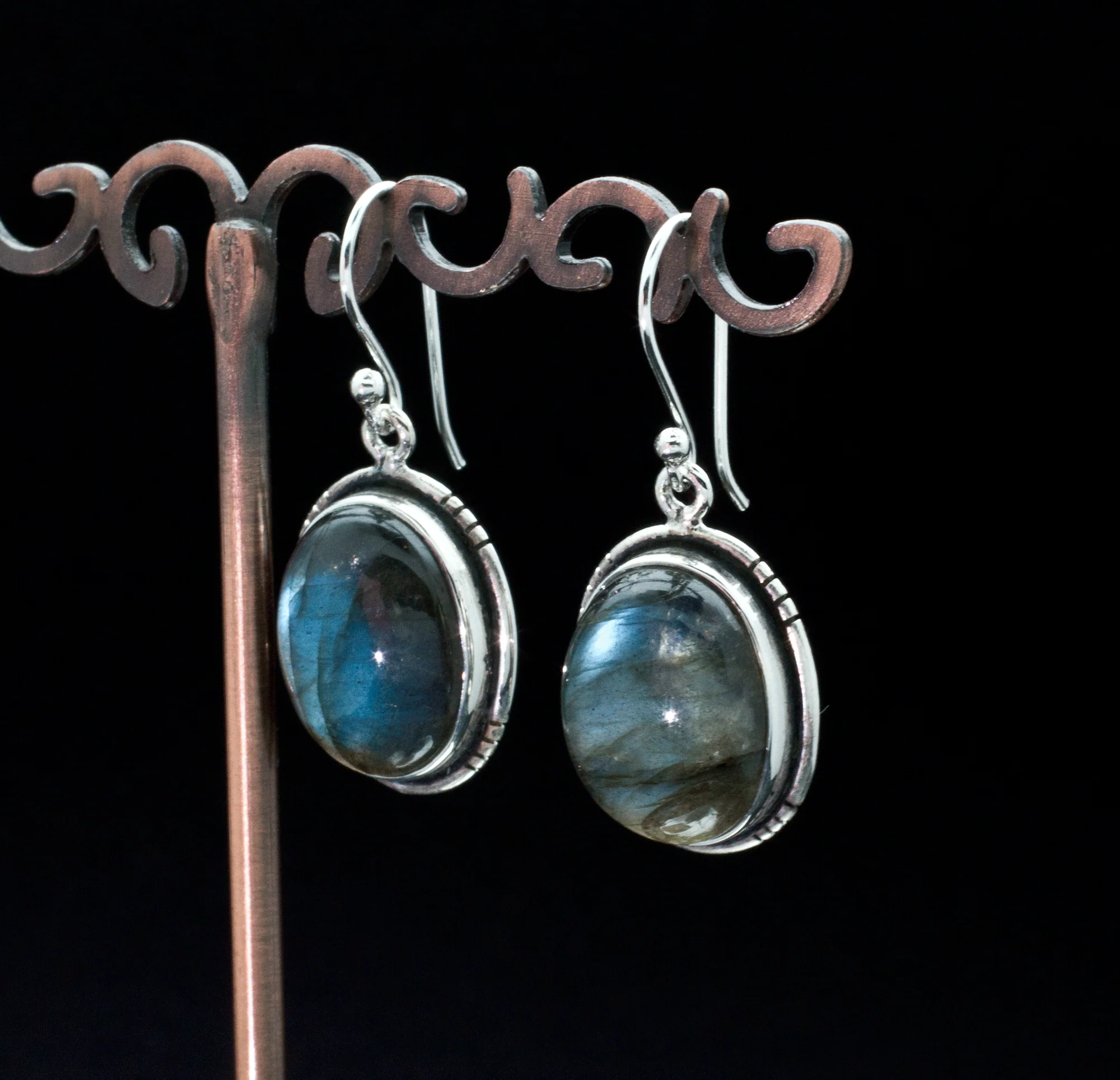 Sterling Silver Labradorite Earrings - Image 2
