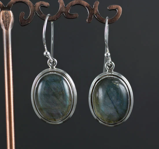 Sterling Silver Labradorite Earrings - Image 2