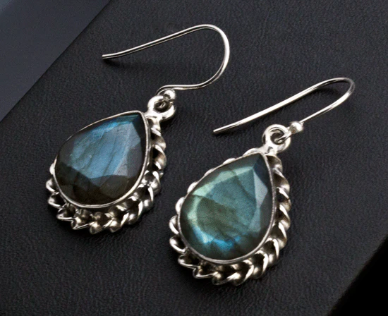 Sterling Silver Labradorite Earrings - Image 2