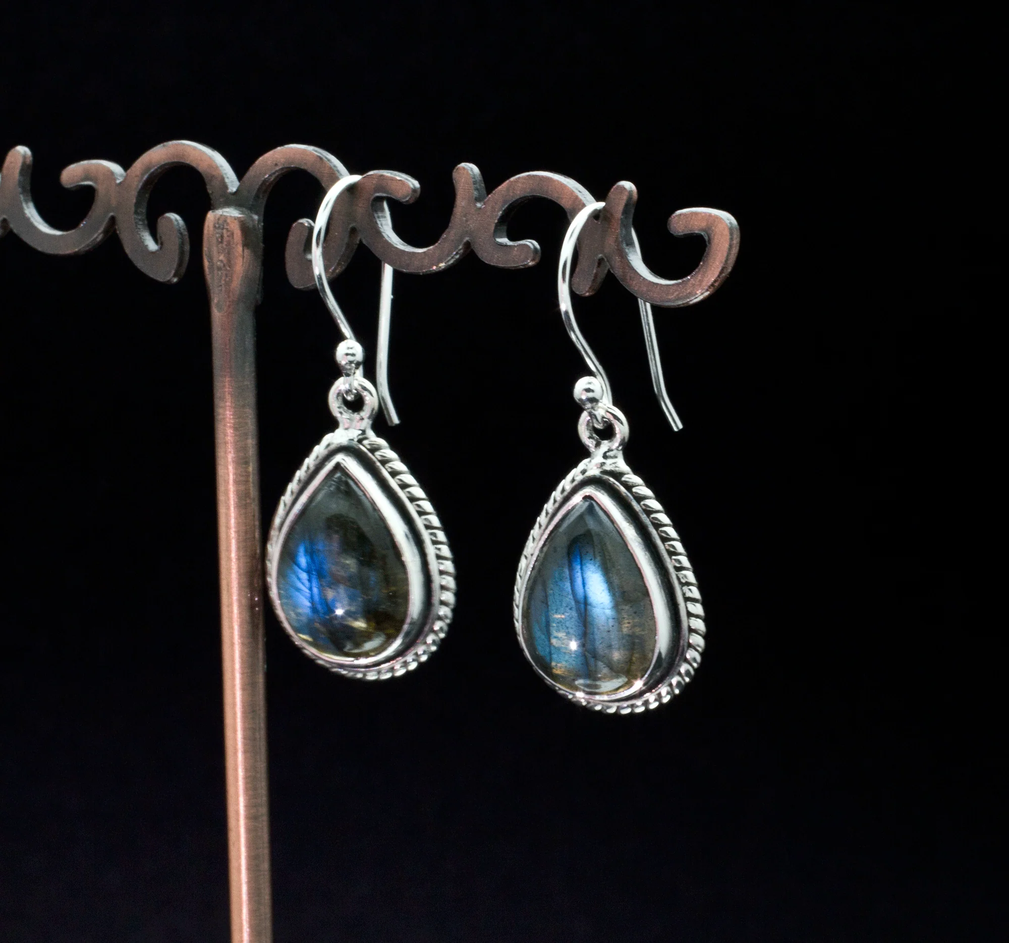 Sterling Silver Labradorite Earrings - Image 2