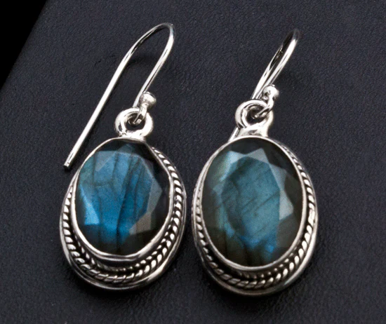Sterling Silver Labradorite Earrings - Image 2