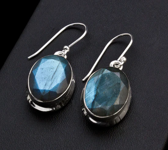 Sterling Silver Labradorite Earrings - Image 2