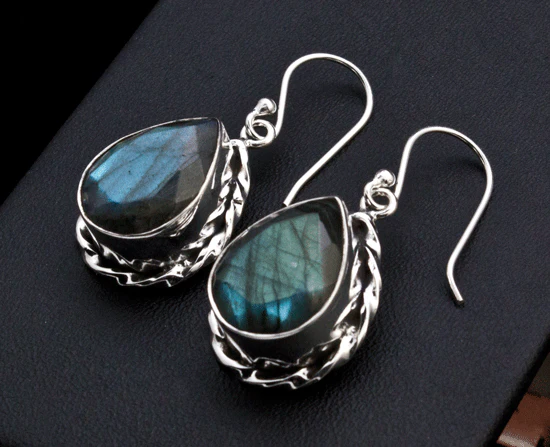 Sterling Silver Labradorite Earrings - Image 2