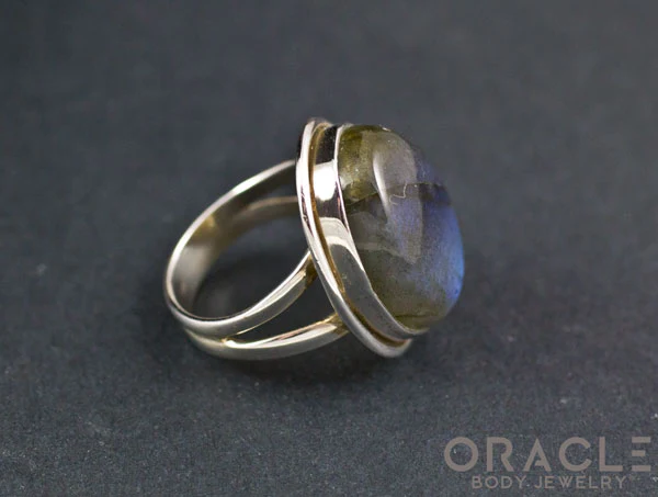 Sterling Silver Labradorite Ring Size 7 - Image 3