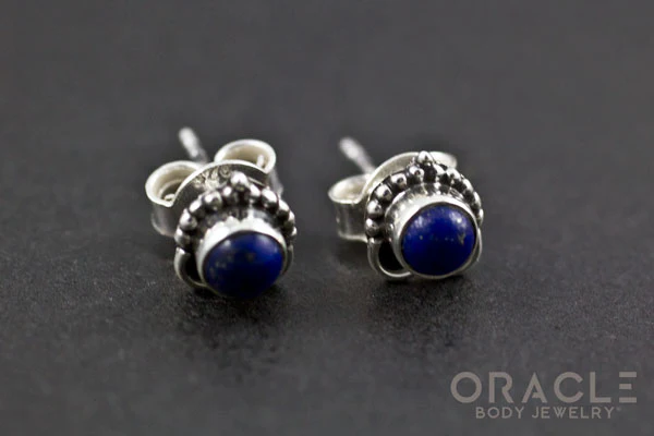 Sterling Silver Lapis Earrings - Image 2