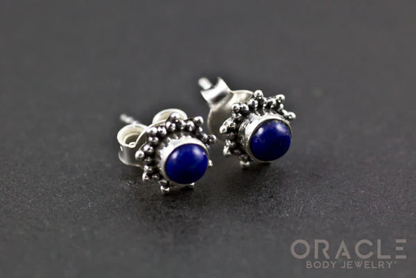 Sterling Silver Lapis Earrings - Image 2