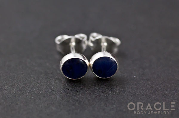 Sterling Silver Lapis Earrings - Image 2