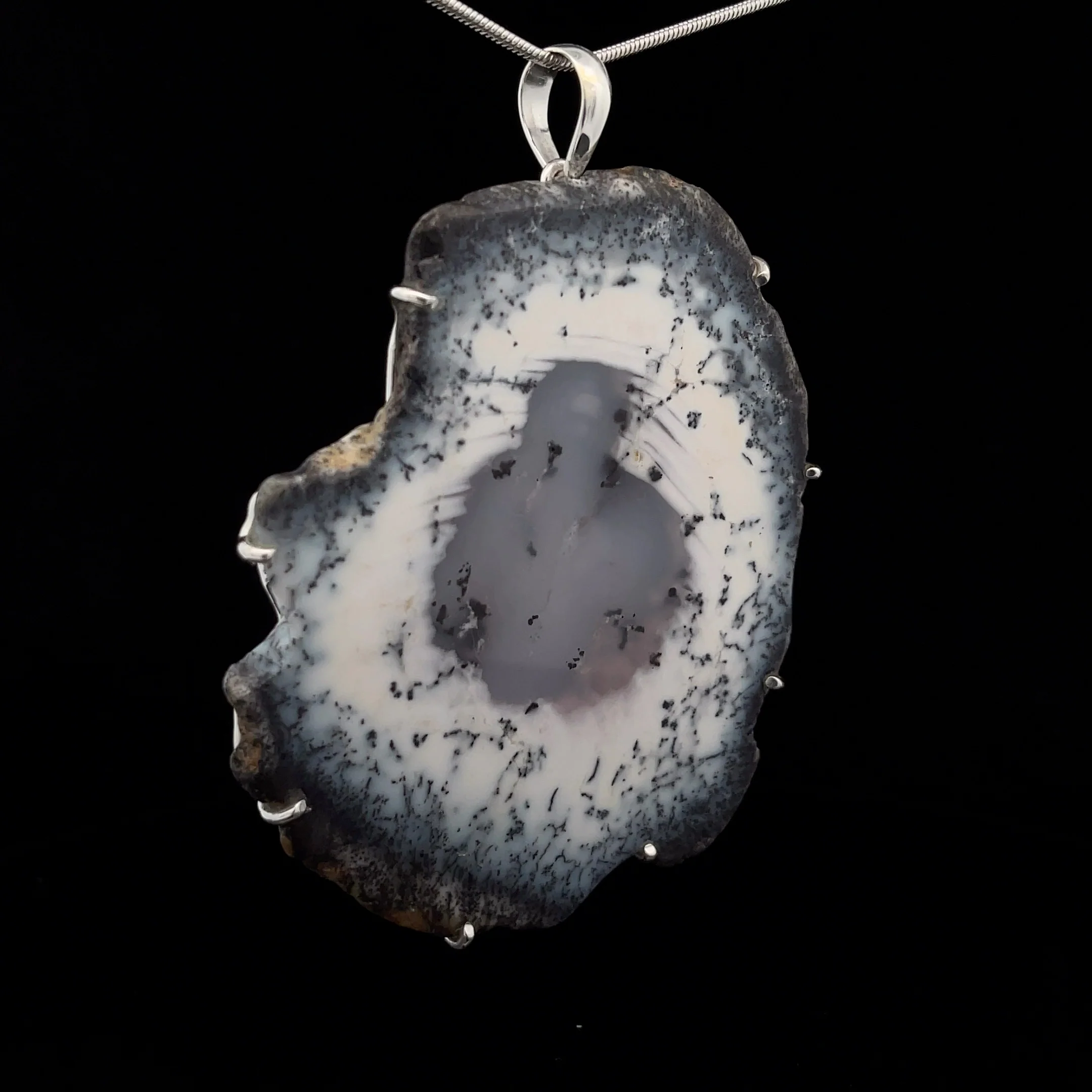 Sterling Silver Large Dendritic Opal Pendant - Image 2