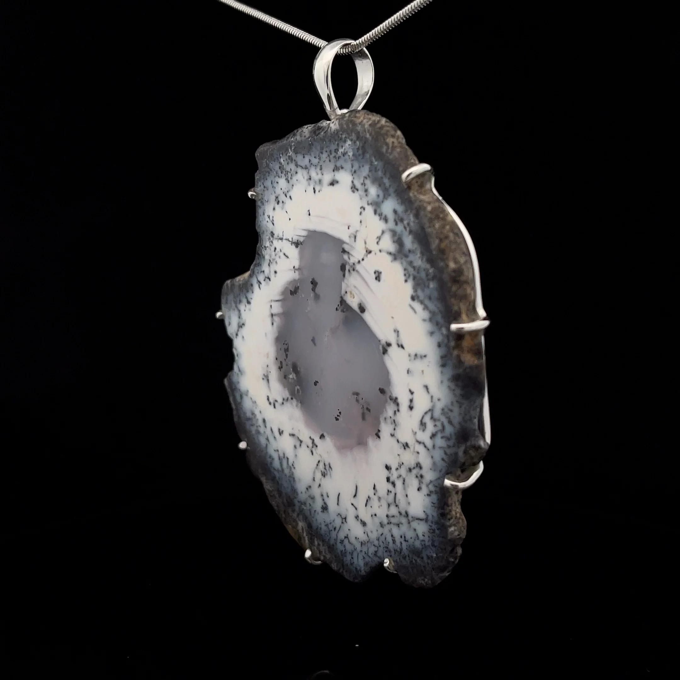 Sterling Silver Large Dendritic Opal Pendant - Image 3