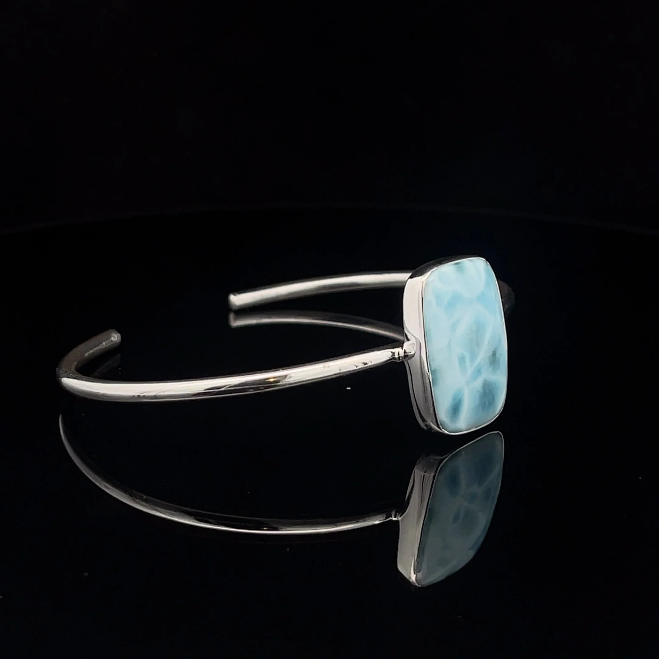 Sterling Silver Larimar Cuff Bracelet - Image 2