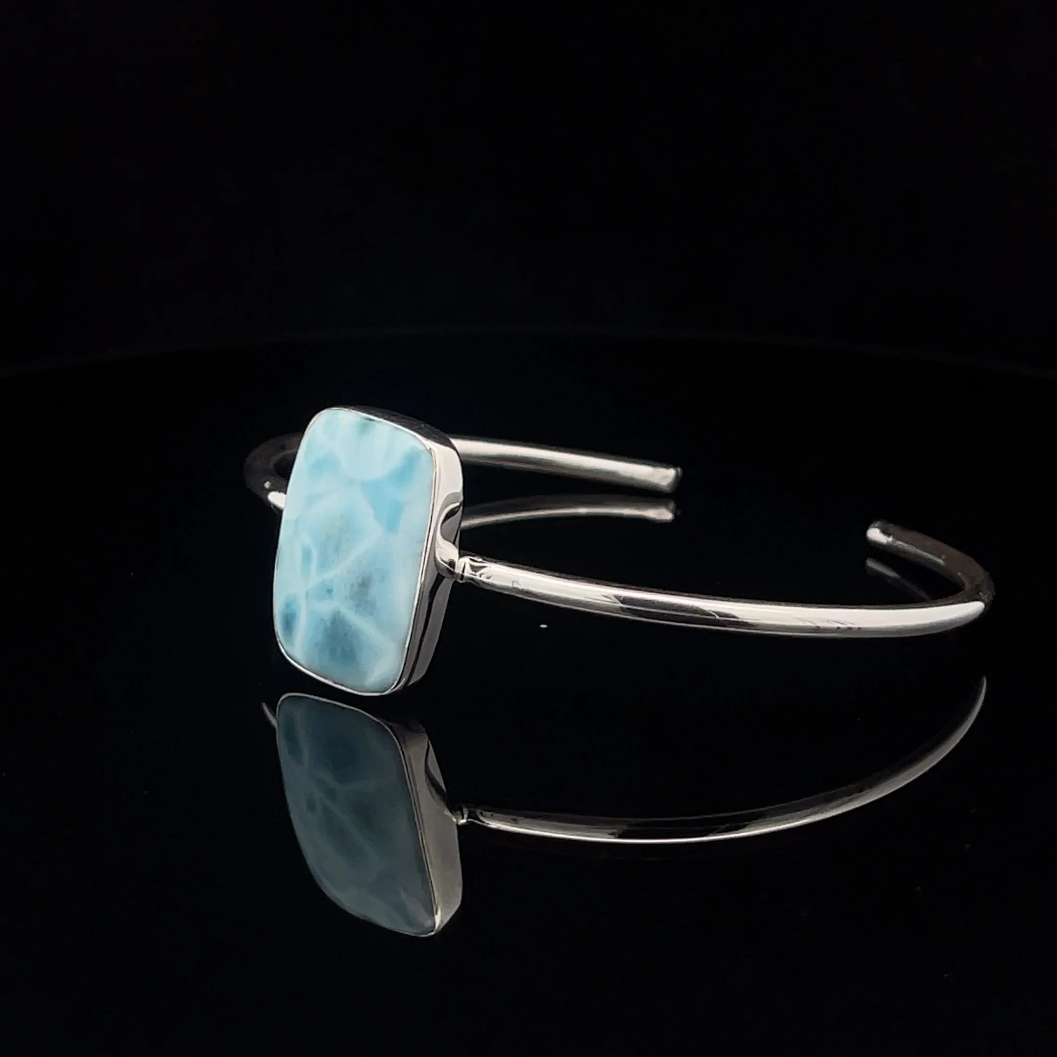 Sterling Silver Larimar Cuff Bracelet - Image 3