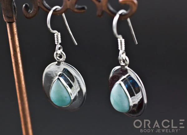 Sterling Silver Larimar Earrings - Image 2