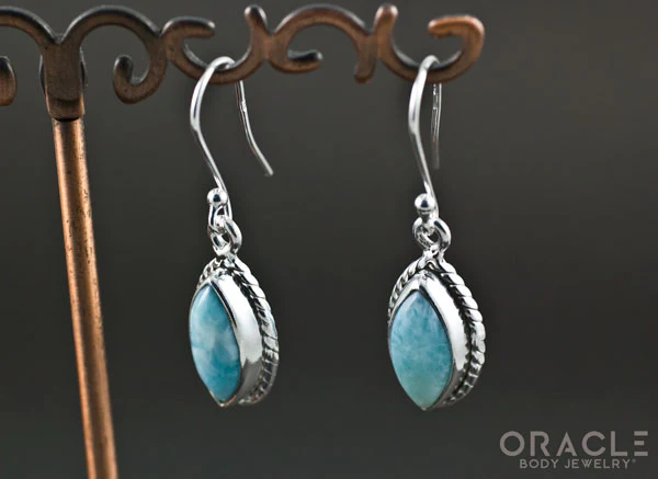 Sterling Silver Larimar Earrings - Image 2