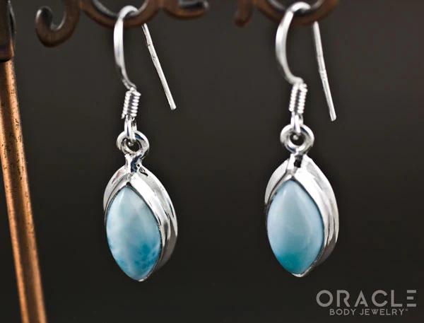 Sterling Silver Larimar Earrings - Image 2
