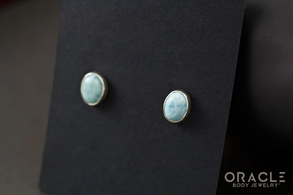 Sterling Silver Larimar Earrings - Image 2