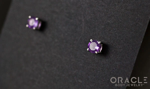 Sterling Silver Light Amethyst Earrings - Image 2