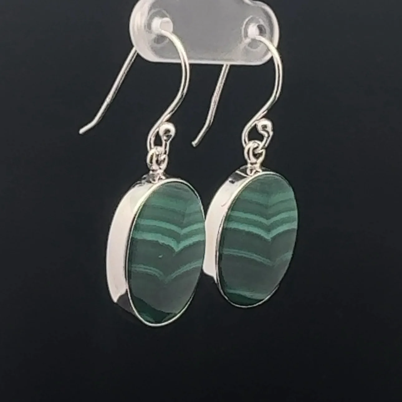 Sterling Silver Malachite Earrings - Image 2